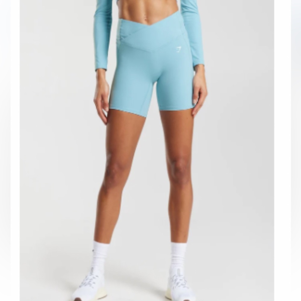 Blue Gymshark gym shorts, size S, NIB